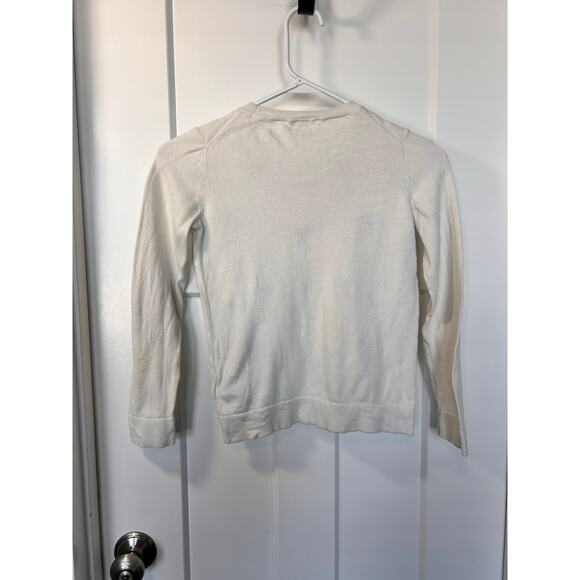 Crewcuts Girls‎ Crew Neck Sequin Bow Sweater Long Sleeve White Size Medium (8-9) - Picture 6 of 9